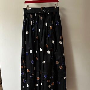 Polka Dot Black Maxi Skirt